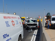  اصابة متوسطة بحادث طرق ذاتي قرب الرملة