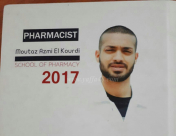  مبروك - الطالب "معتز عزمي كردي" من مدينة اللد يجتاز امتحانات الصيدلة في جامعة النجاح