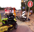  الرملة: اصابة متوسطة لراكب دراجة نارية بحادث طرق 