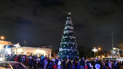  صور: إضاءة شجرة عيد الميلاد المجيد في يافا بمشاركة حشود غفيرة 