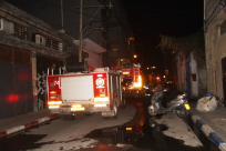  بالفيديو: حريق كبير في أحد المباني السكنية في منطقة دوار الساعة بيافا 