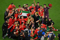  هجوم إسرائيلي على منتخب المغرب بسبب رفع لاعبيه علم فلسطين