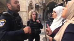  فيديو: الشرطة تتوعد المرابطات في الأقصى بالاعتقال 