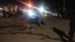 بالصور: اصابة متوسطة لسائق دراجة نارية بحادث طرق في اللد