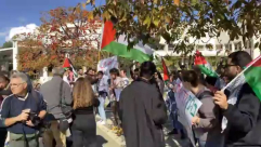 وقفة احتجاجية لطلبة جامعة "تل أبيب" للتنديد بالعدوان الإسرائيلي على جنين