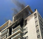 حريق في بناية سكنية في مركز البلاد