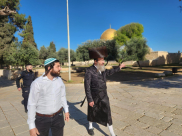 عضو الكنيست تسفي سوكوت يؤدي طقوسا يهودية في باحات المسجد الأقصى 