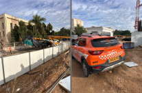 إصابة متوسطة لعامل بعد أن صدمته مضخة خرسانة في اللد