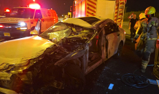 مصرع رجل وإصابة اثنين في حادث طرق على شارع 6 قرب قلنسوة